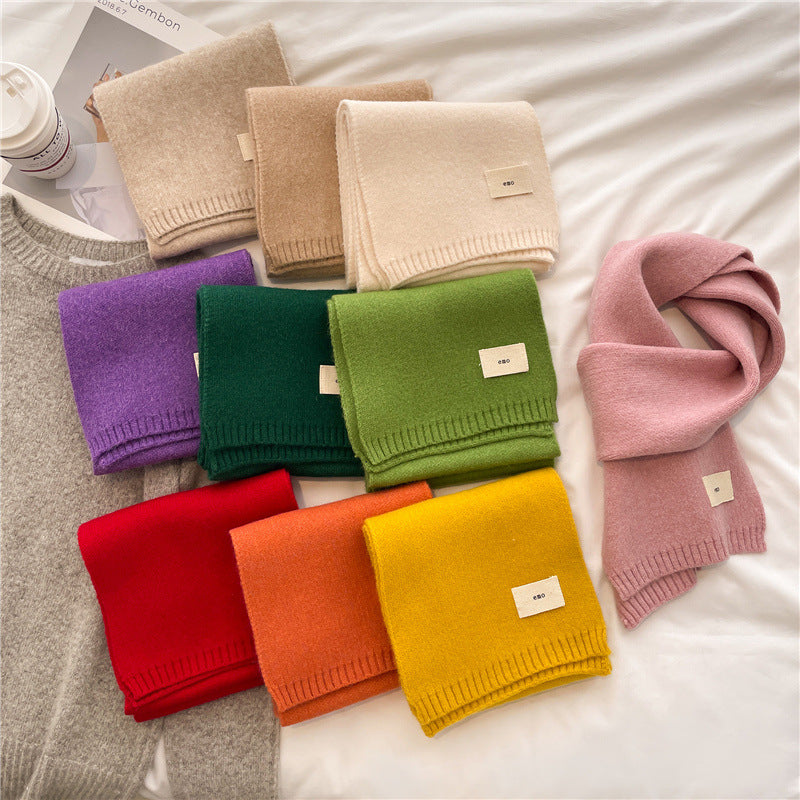 Solid Colour Versatile And Warm Autumnwinter Scarf