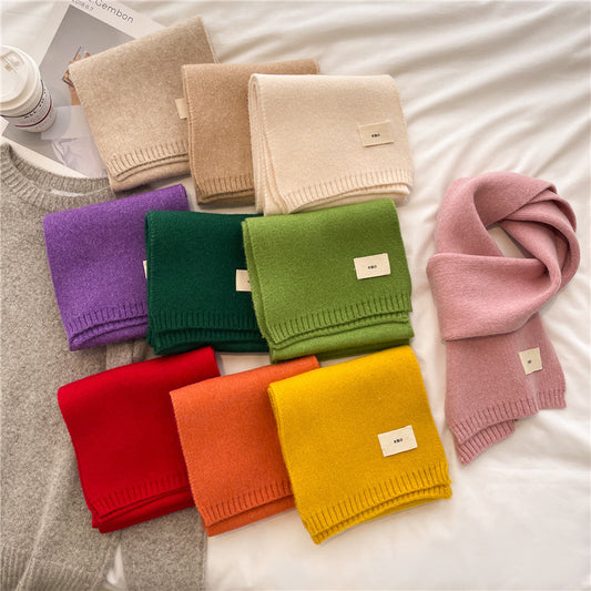 Solid Colour Versatile And Warm Autumnwinter Scarf