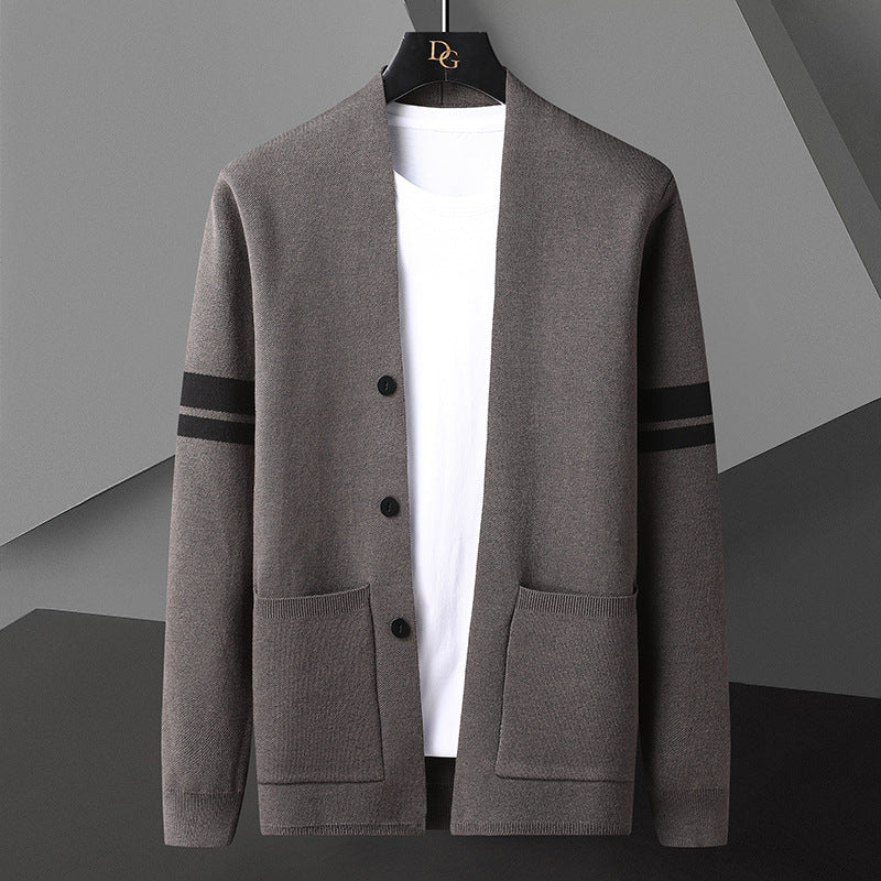 Ny Herre Overtøj Frakke Cardigan Casual Strikket