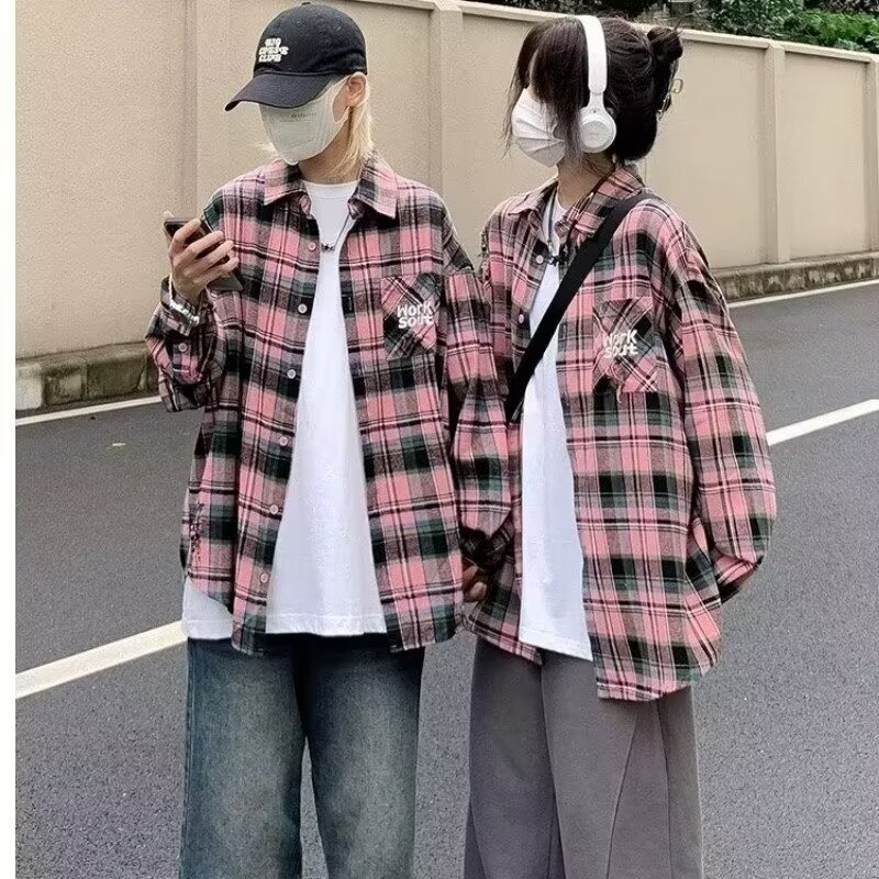 Tie-dye ternet langærmet skjorte til mænd efterår japansk vintage