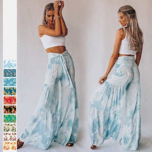 Ethnic Digital Printing Women's Ankle-tied Loose Sports Yoga Pants Leisure Bloomers Dance Pants
