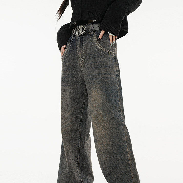 Women's Loose High Waist Skinny Straight Wide Pants