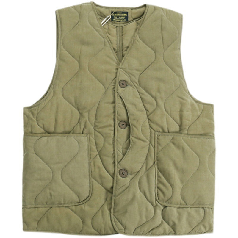 Winter Collarless Quilted Cotton-padded Jacket Vest Quilted