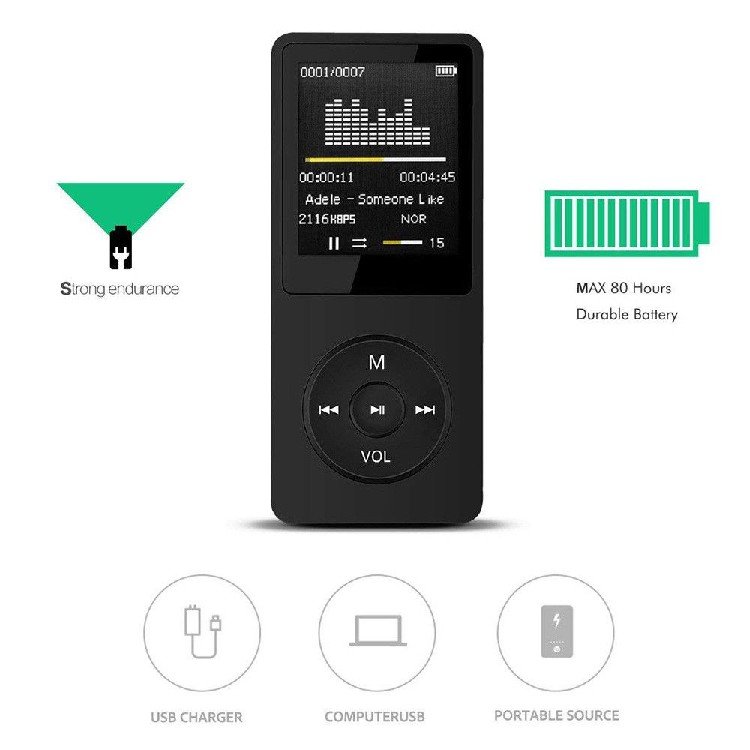 Sports MP3 With Screen MP4 Can Insert Memory Card 1.8 English Music Broadcast
