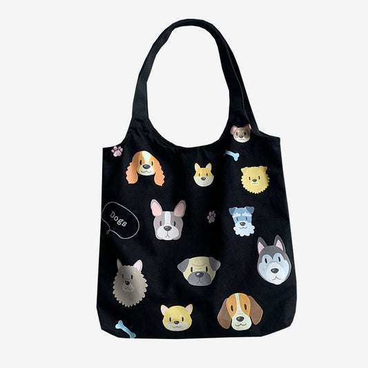 Dog Illustration Canvas Bag