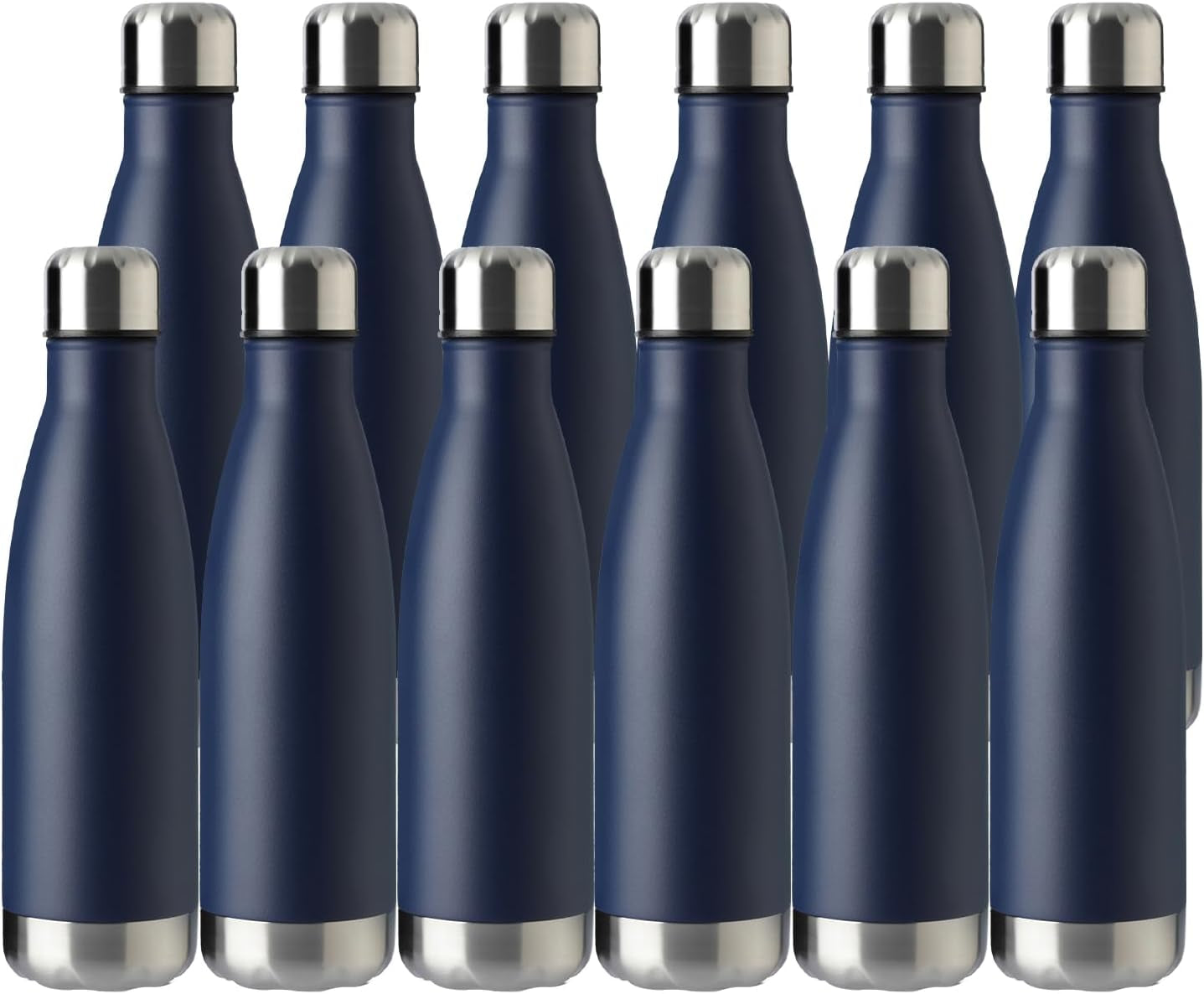 17Oz Sport Water Bottle 12 Pack Vacuum Insulated Stainless Steel Leak-Proof Double Wall Cola Shape Water Bottle,Keep Drinks Hot & Cold (Cold Gray,12 Pack)