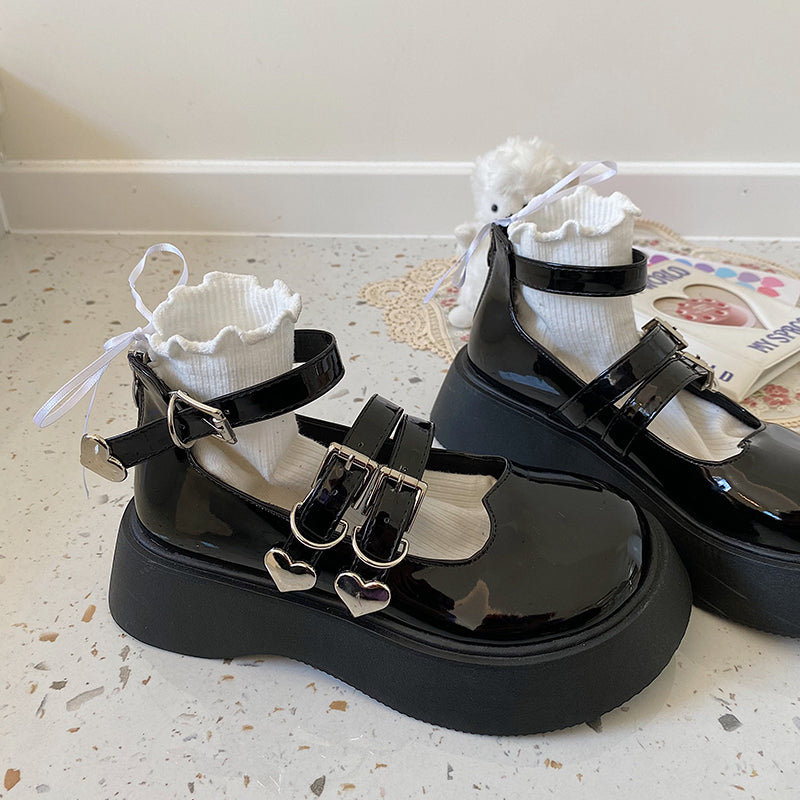 Increasing Thick-soled Japanese Retro Hot Girl Cute Harajuku British Style Small Leather Shoes Women