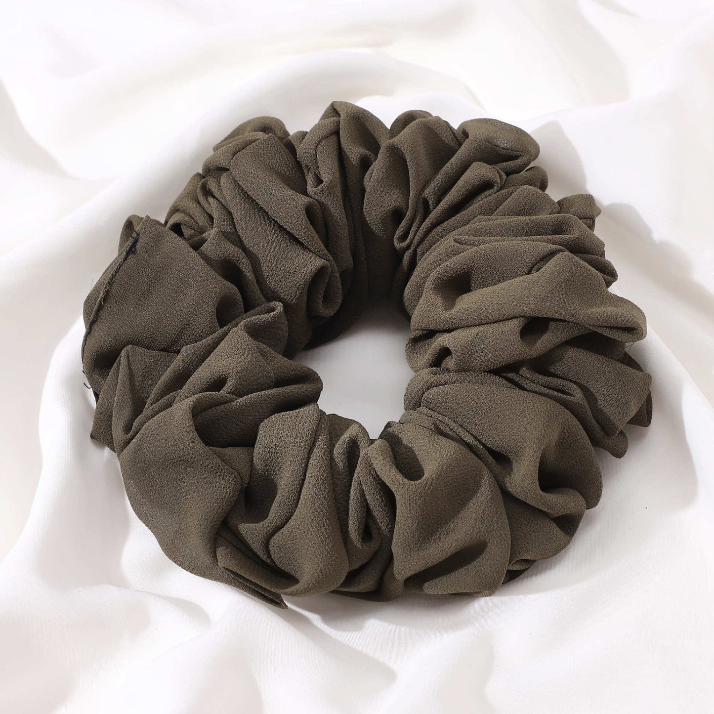 Pearl Chiffon Bunch Hair Tie Pure Color Primer Head Flower