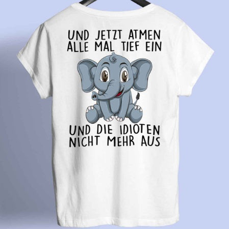 Elephant Shirt Unisex Back Printed Short Sleeve