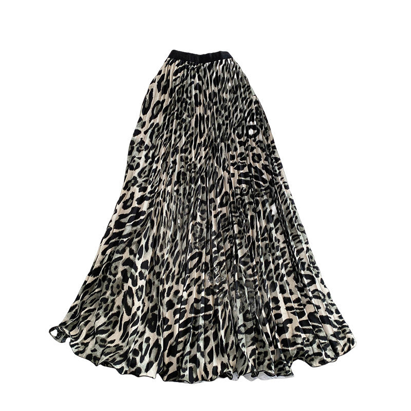 Small-brand Trendy Leopard-print Skirt With A Chic Western Vibe