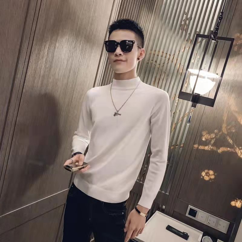 Contrast-color Fashionable Knitwear Crew-neck Sweater For Men