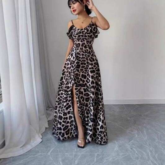 French-style Sexy Strapless Printed Slip Dress