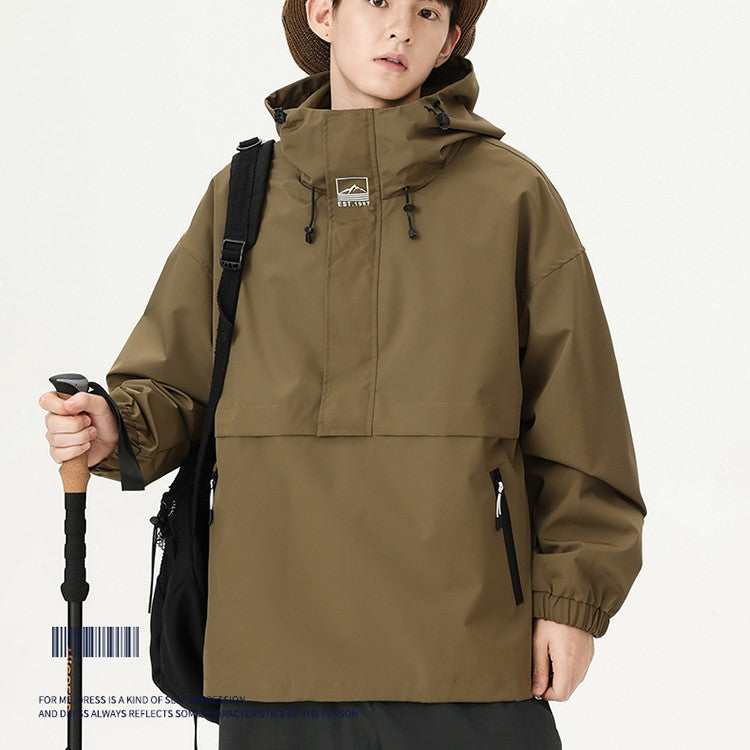 Half Zipper Pullover Outdoor Jacket Coat Functional Mountaineering Clothing Windproof