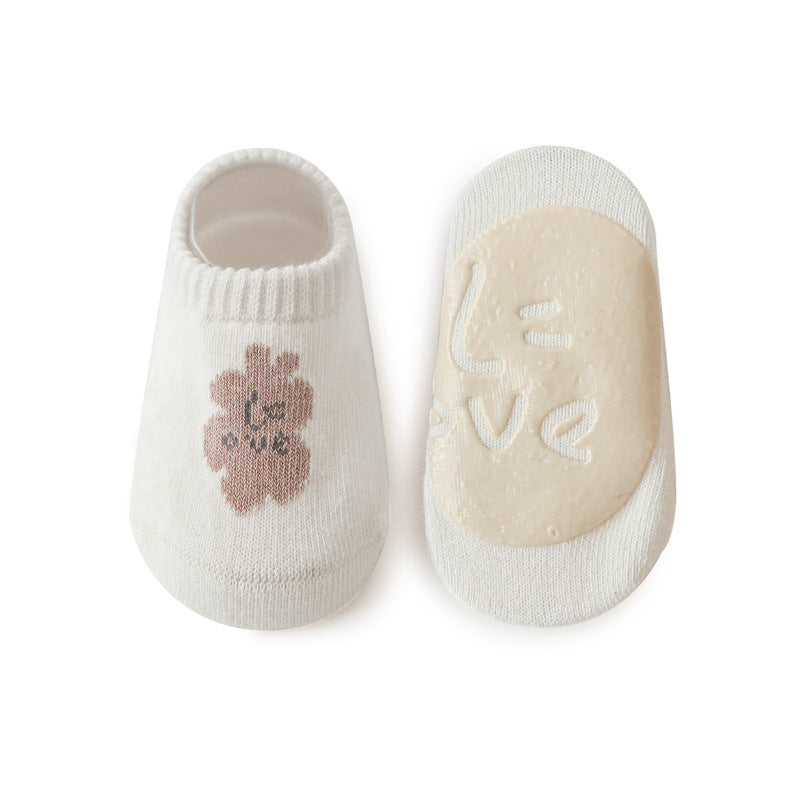 Spring And Summer Combed Cotton Non-slip Indoor Cool Children Toddler Socks