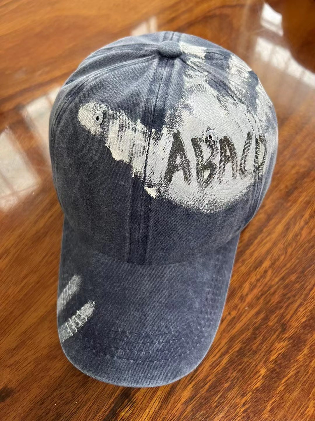 Korean Style Graffiti ABACD English Letters Retro Washed Baseball Cap Female Soft Top Trendy