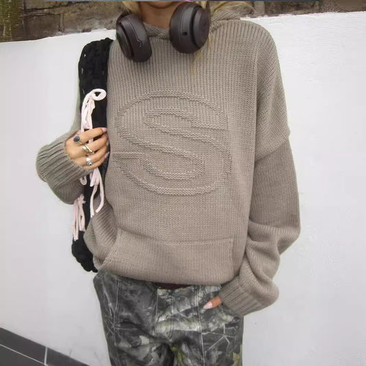 Autumn And Winter New Hooded Pullover Sweater Fashion Casual Women's Top With Pockets