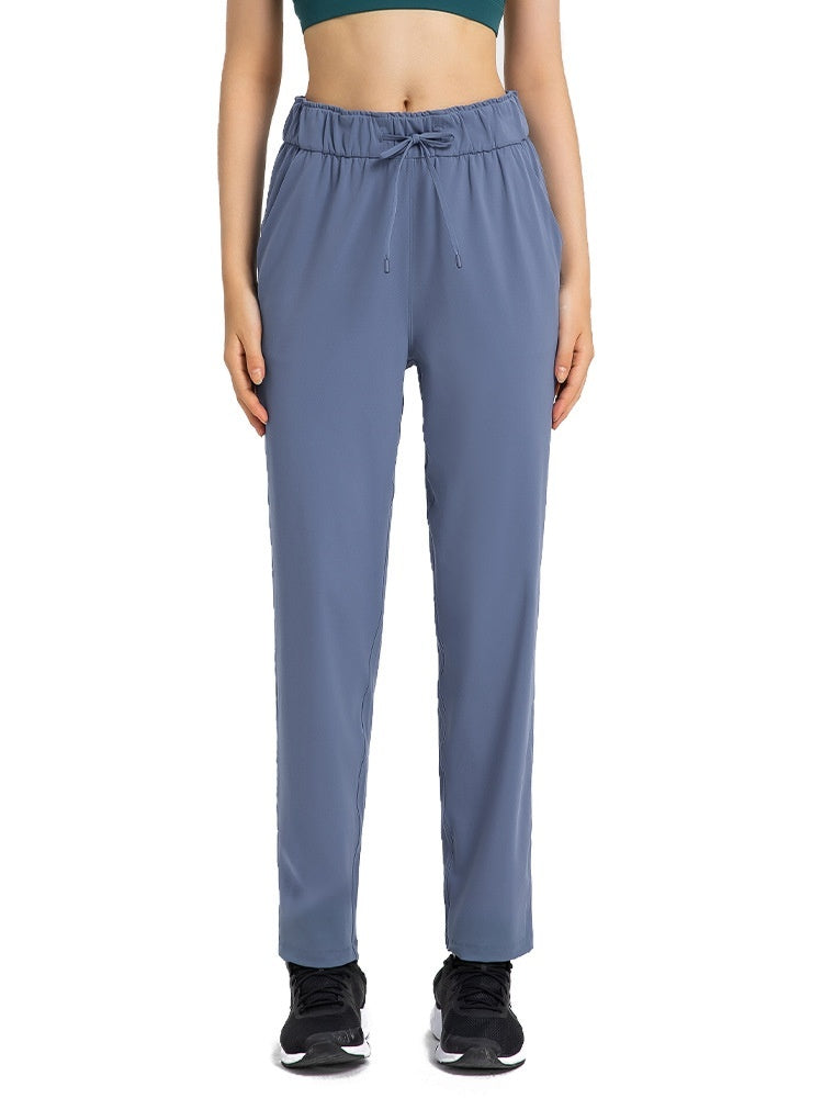 Drawstring Loose Elastic Straight-leg Pants Women