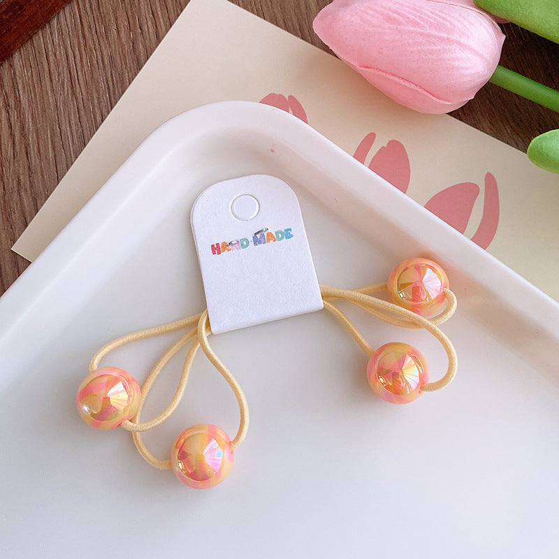 Colorful Round Beads Children's Hair String People Fish Beads