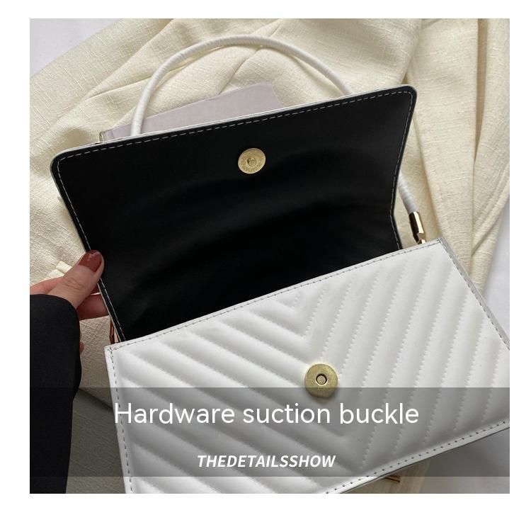 Embroidery Thread Shoulder Small Square Bag Casual Simple