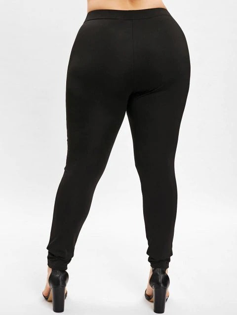 Knife Stitching Contrast Color Nailed Casual Leggings