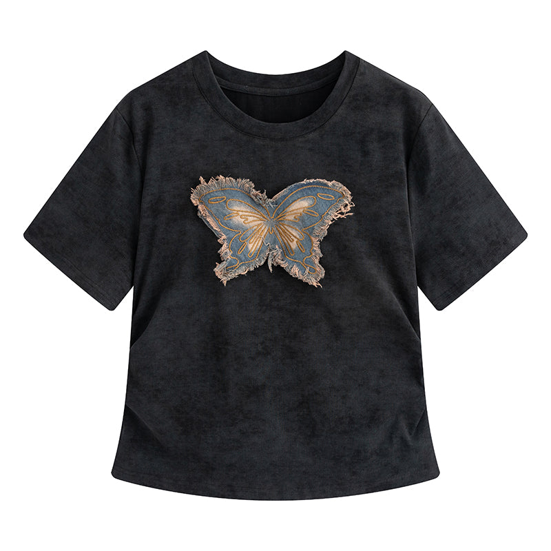 Sweet Cool Hot Girl Butterfly Plus Size Short-sleeved T-shirt Summer