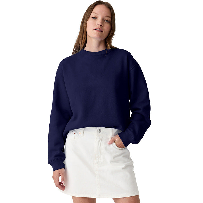 New Pure Color Minimal Versatile Pullover Sweater For Women