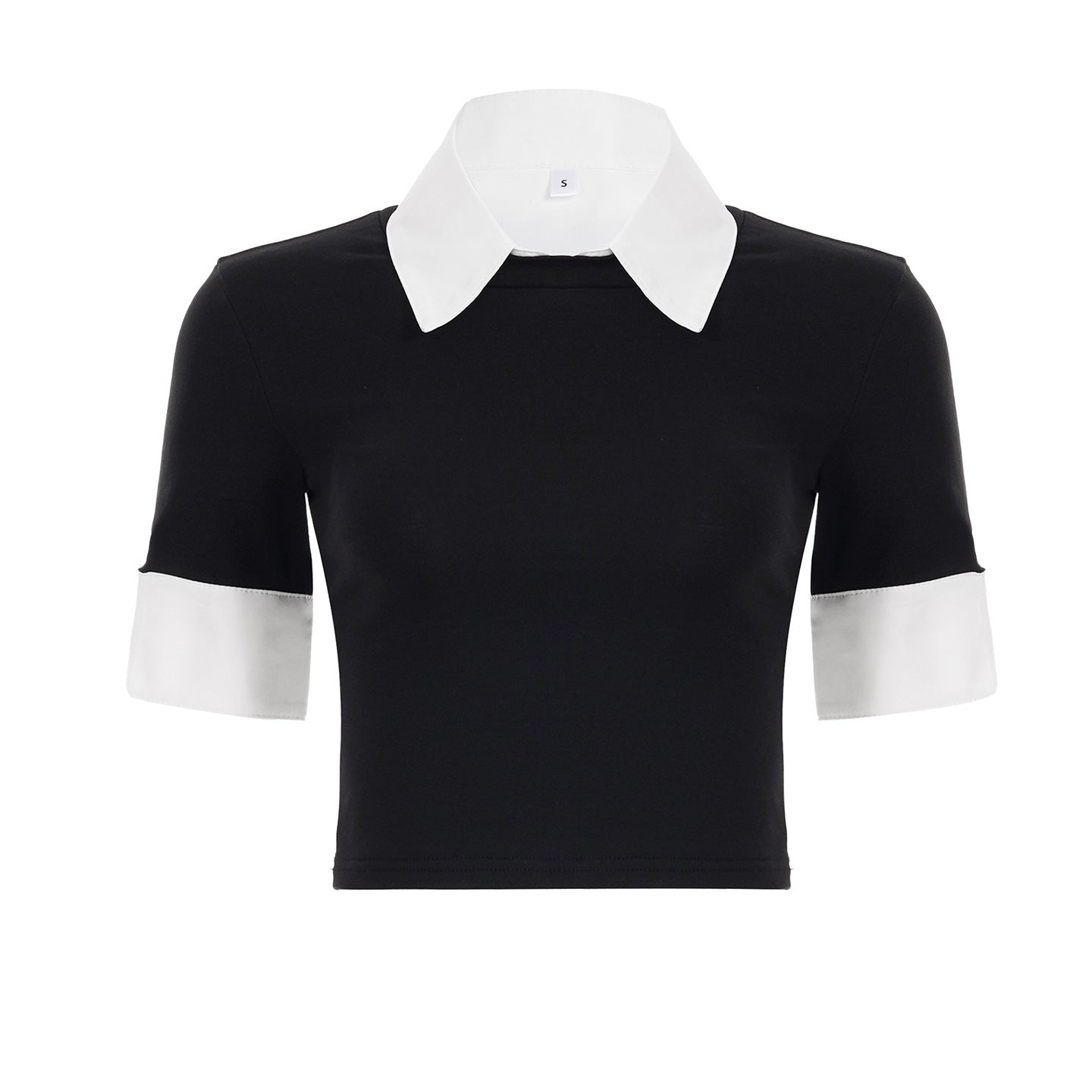 Temperament Commute Fake Two-piece Half Sleeve Shirt Slim Fit Fashion Tops