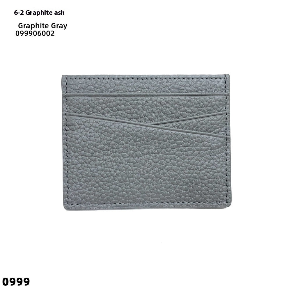 Leather Oil Edge Oblique Thin Bank Card Holder Soft Cowhide Document Package