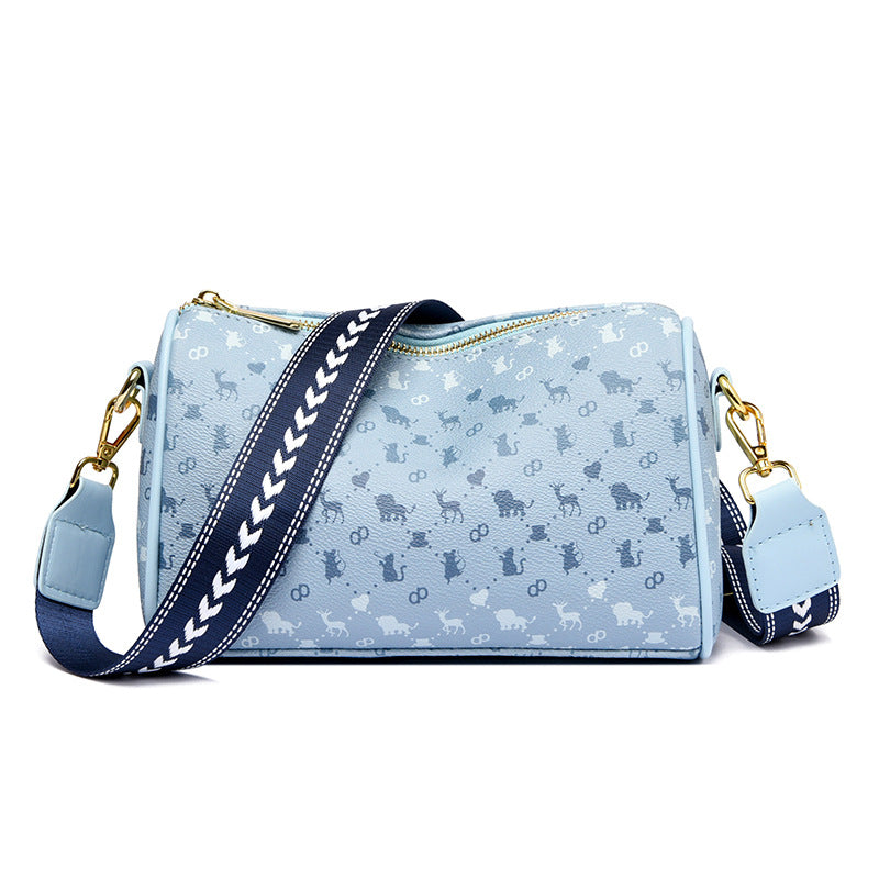 Fashion Print Ladies Crossbody Bag Soft Leather Large Capacity