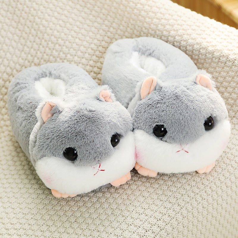 Cute Plush Cotton Slippers Women's Confinement Household