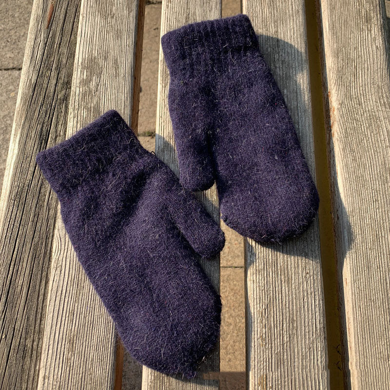Women's Fashion Simple Solid Color Double Warm Gloves