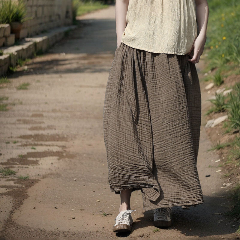 Simple Natural Wrinkle Elegant Skirt