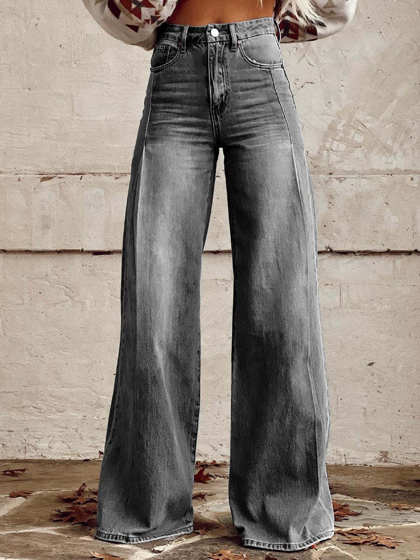 Women's Wide-leg Pants Fashion High Waist Casual Trousers 3D Printing