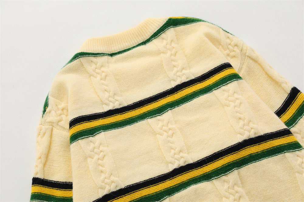 Sweaterstriped Sweater Men's Trendy Loose All Match Base