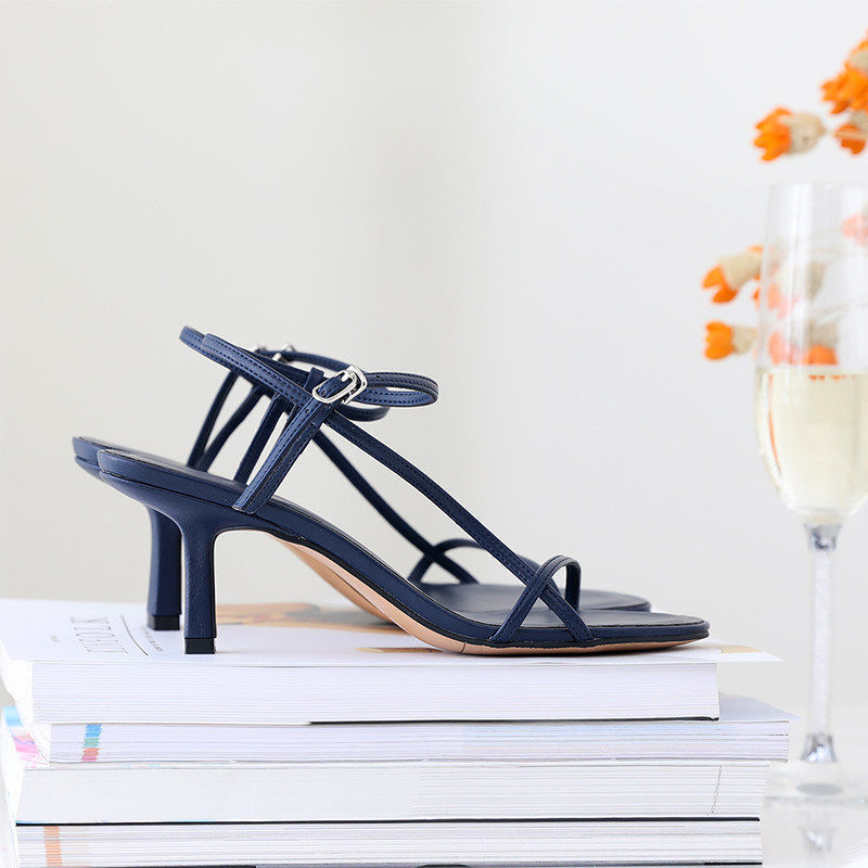 Women's Metal Decorative Stiletto Side Hollow Sandals