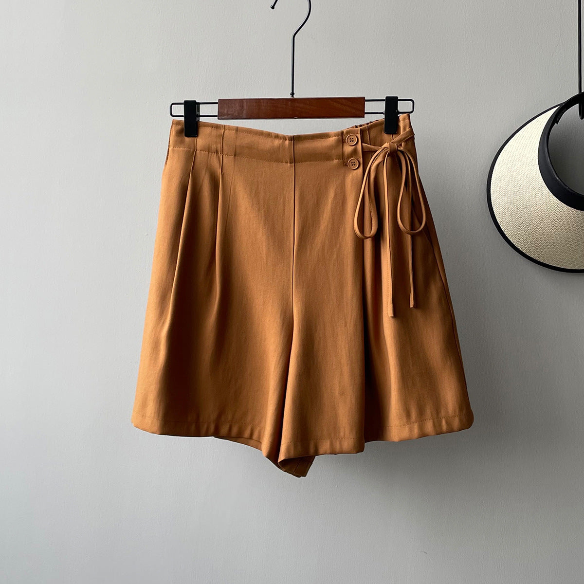 Women's Summer Lace-Up Niche Design High Waist Casual Shorts