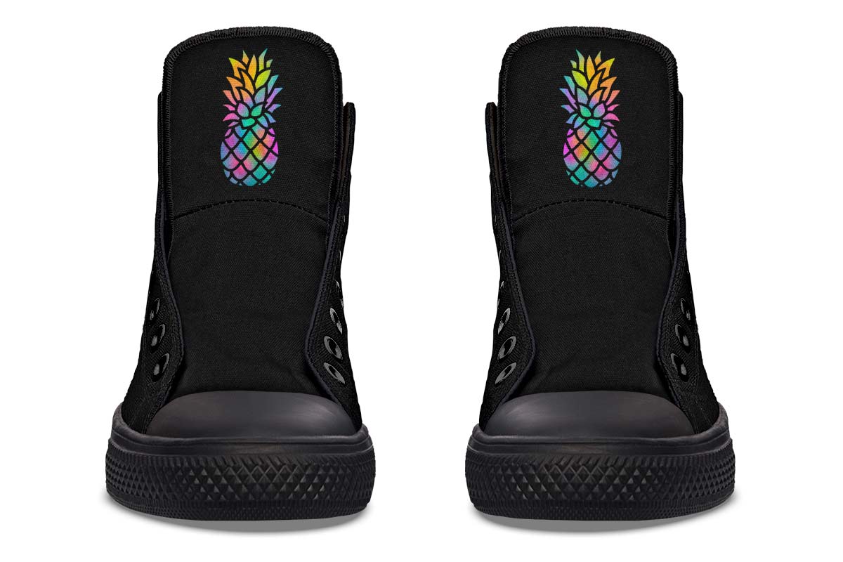 Men's And Women's Fashion Color Printing High-top Canvas Shoes