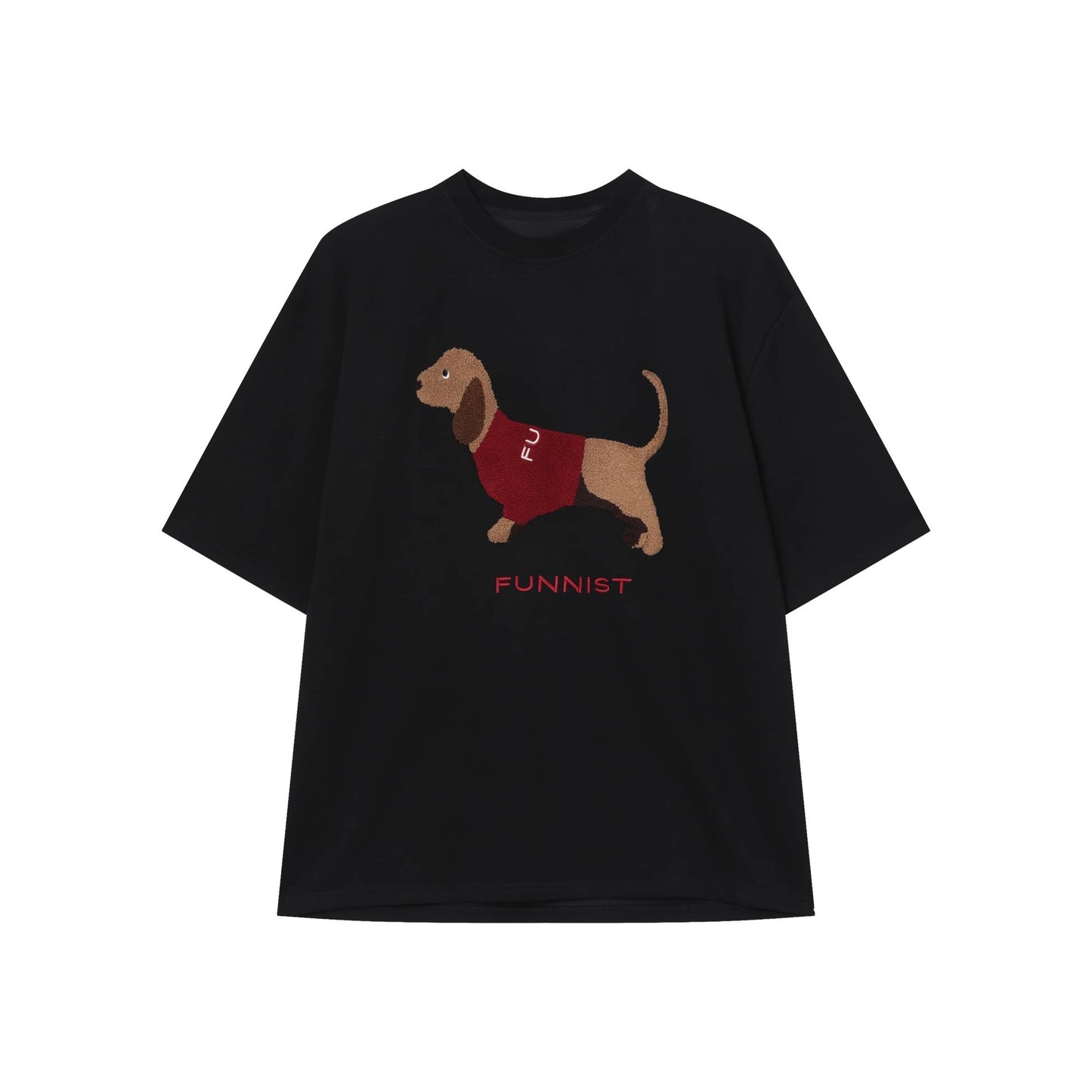 Simple Puppy Pattern Short-sleeved T-shirt Casual Loose Top