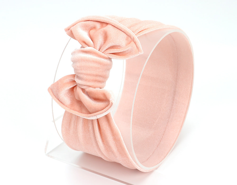 Baby Lace-up Gold Velvet Fat Bow Hair Band