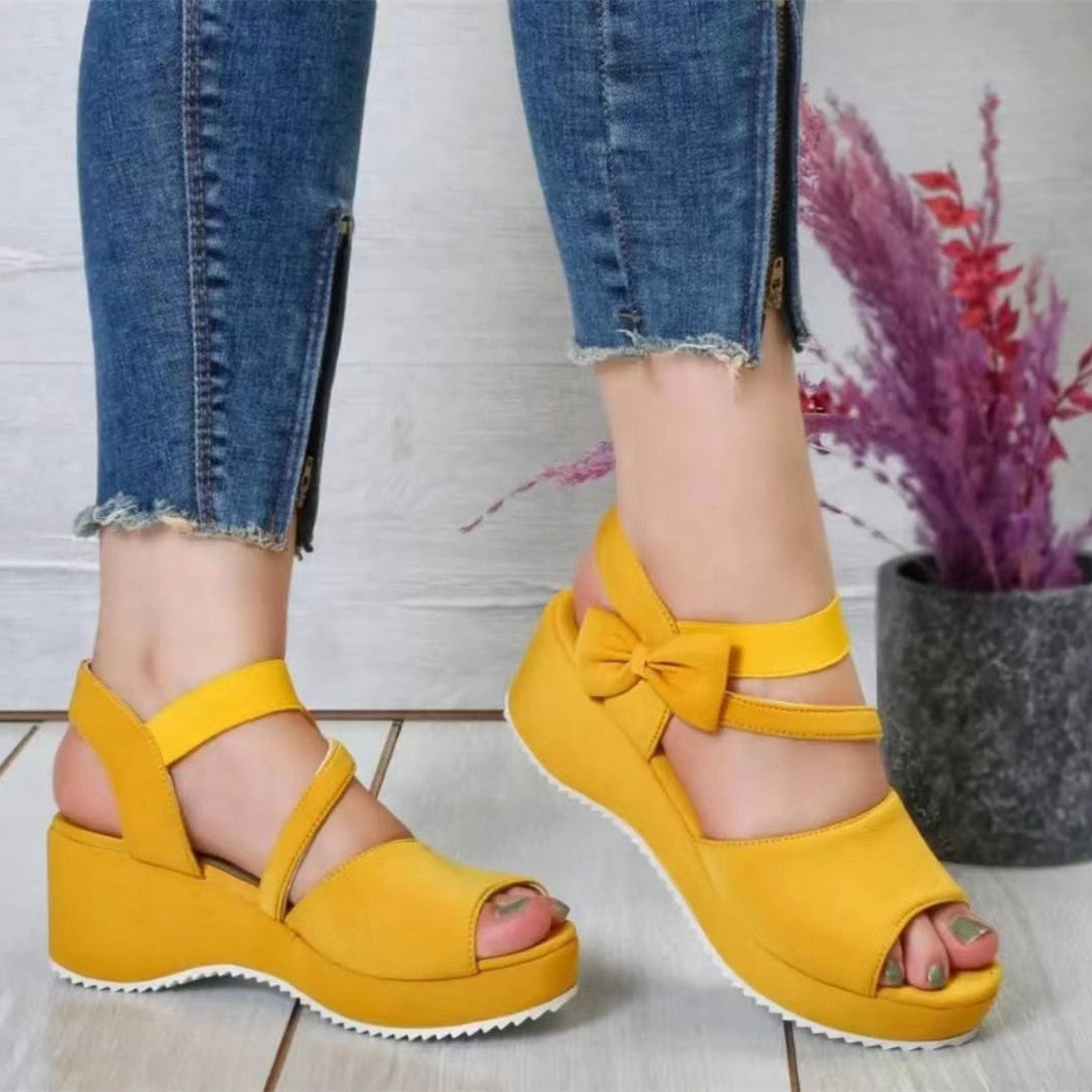 Plus Size Kilerygsandaler I Ruskind Med Åben Tå Til Kvinder