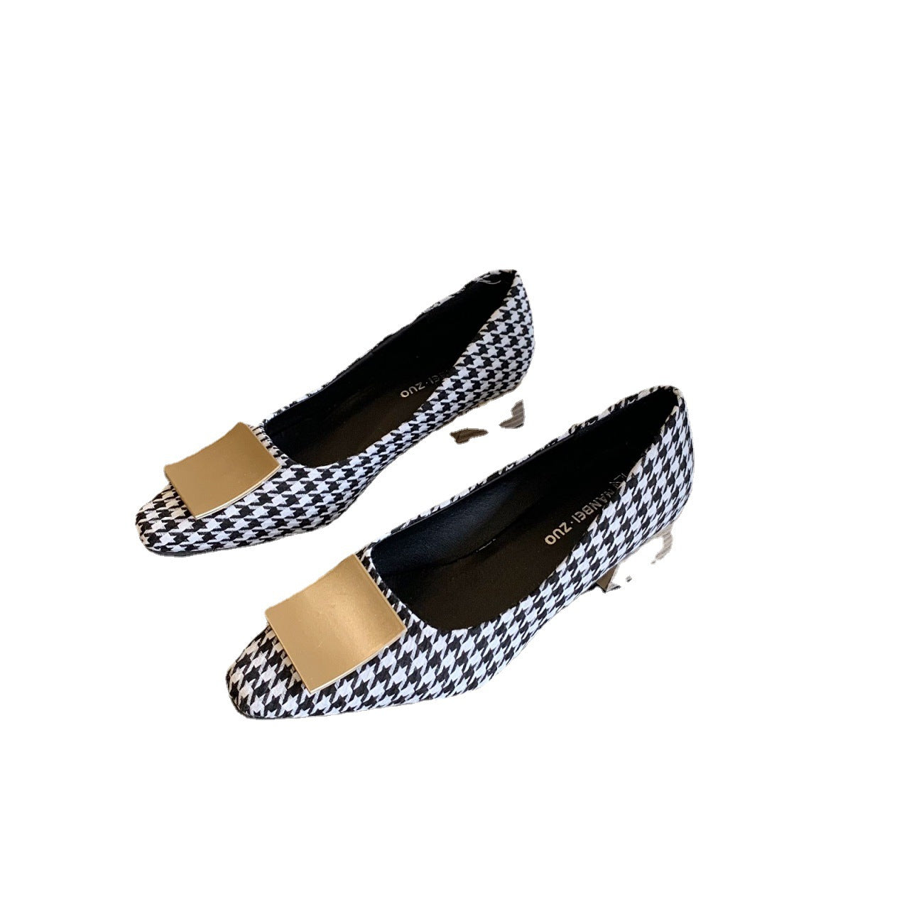 Thick-heeled Shallow Mouth All-match Evening Shoes With French Square Buckle