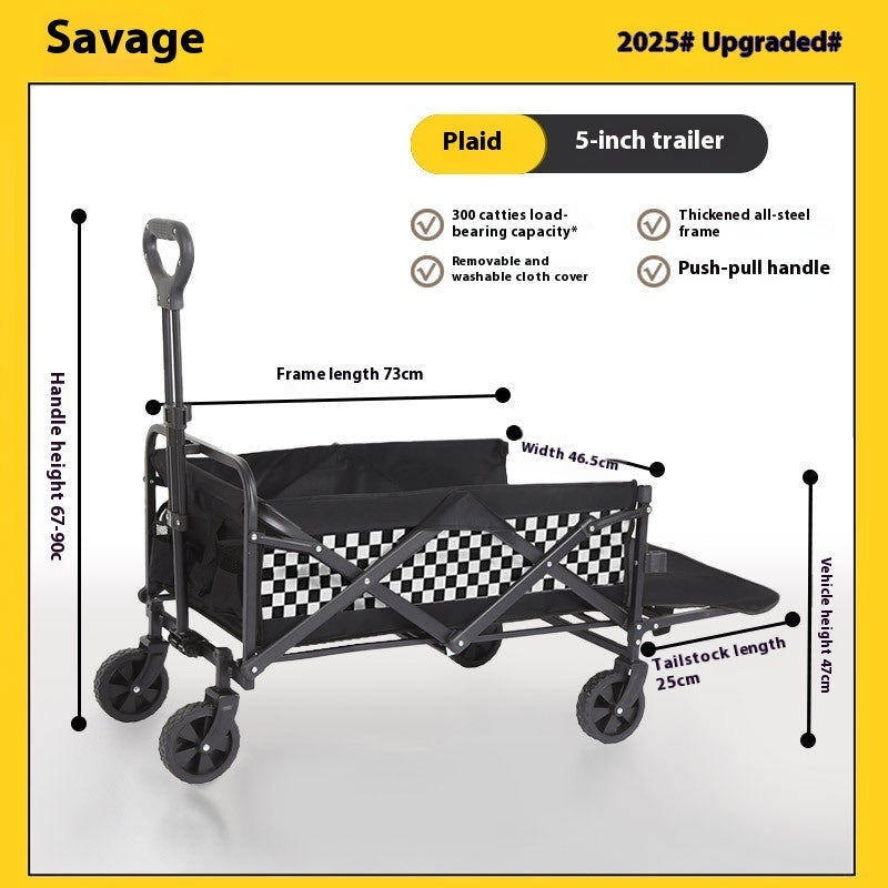 Rear Camp Trailer Outdoor Folding Oversized Camping Hand Buggy