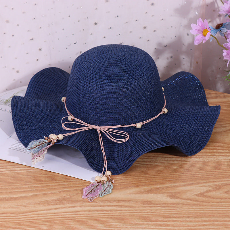 New Ladies Big Brim Wave Straw Hat Outdoor Shade