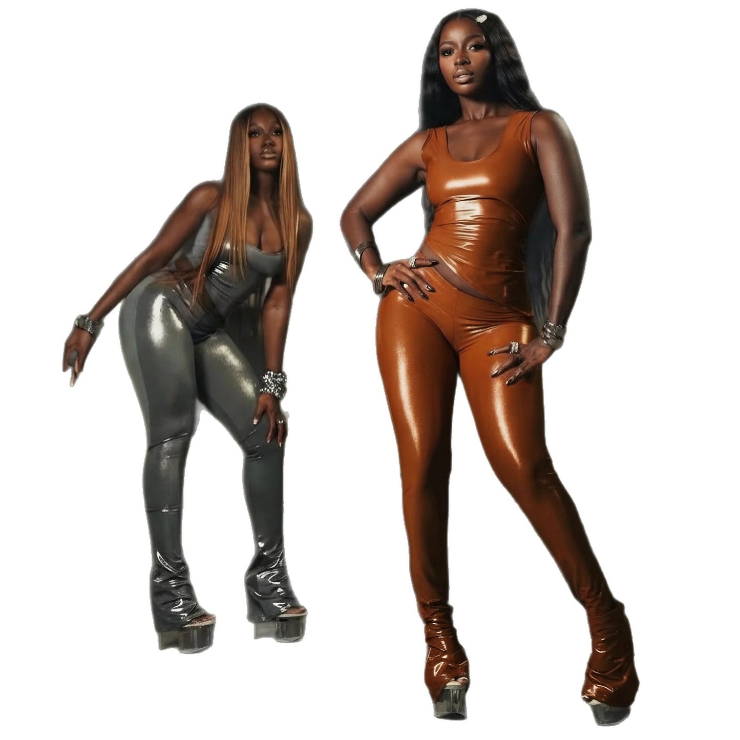 Top And Slimming Hip-Lifting Pants Two-Piece Set