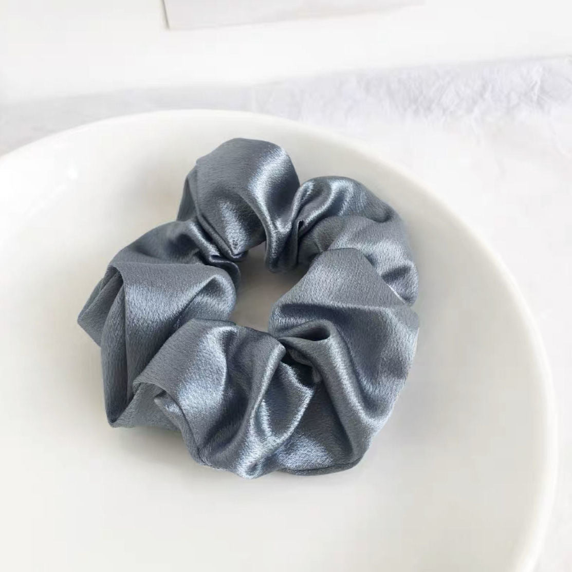 French Vintage Satin Large Intestine Hair Tie