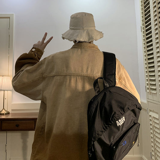 Plus Size Denim Two-tone Gradient Coat Jacket