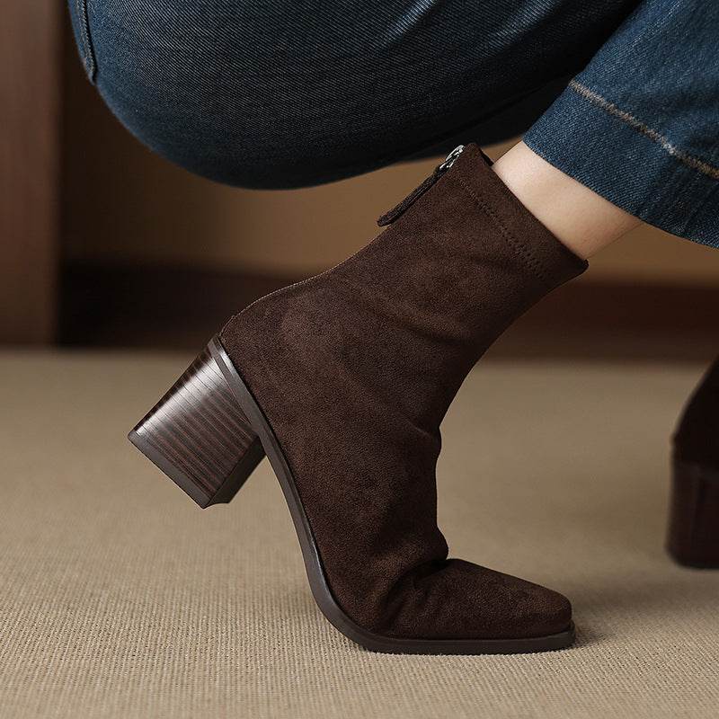 Womens Stylish And Elegant Suede Skinny Boots