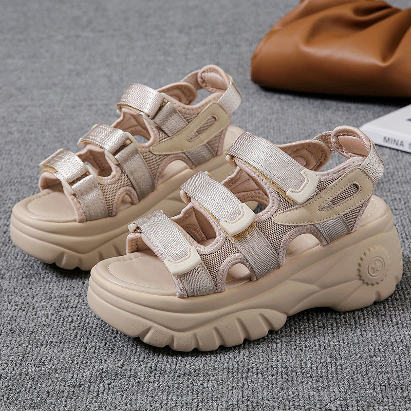 Thick-soled Height-enhancing Sandals And Platform Sole Casual All-match Sneakers