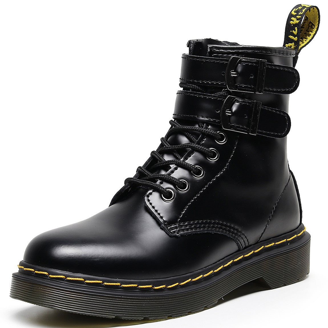 British High Top Women's Boots Leather Motorcycle Double Ride