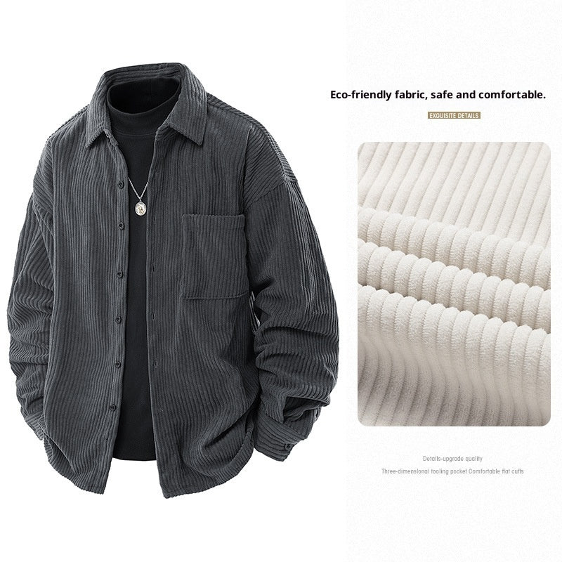 Shirt Collar Fake Two-piece Coat Men